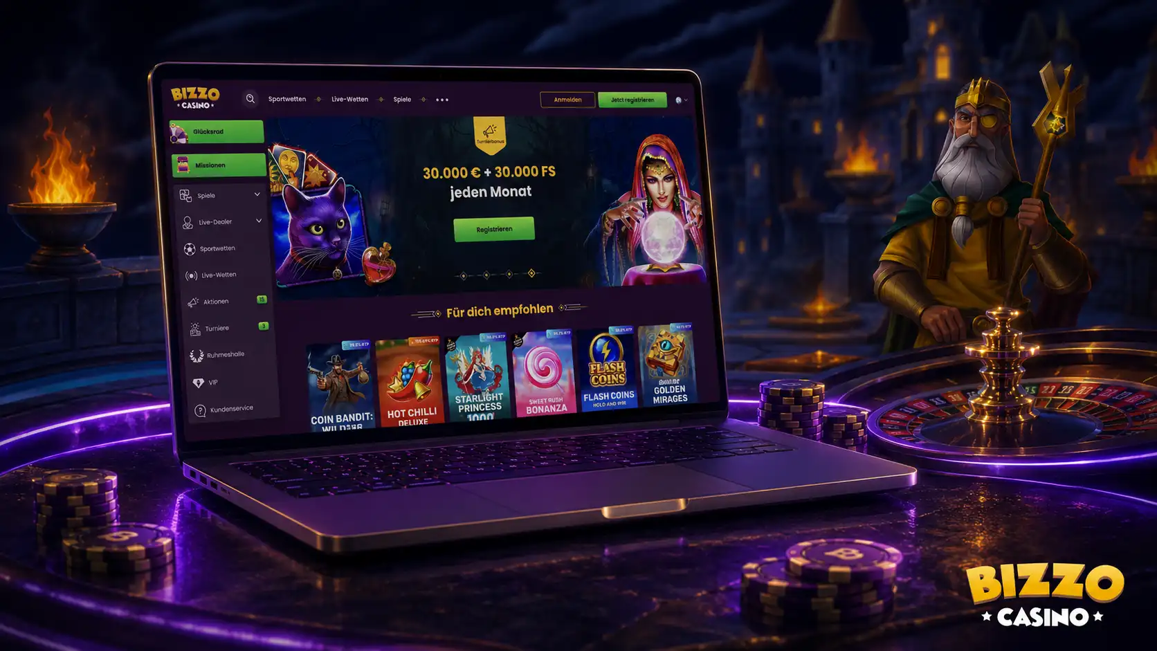 Bizzo Casino Login und Registrierung
